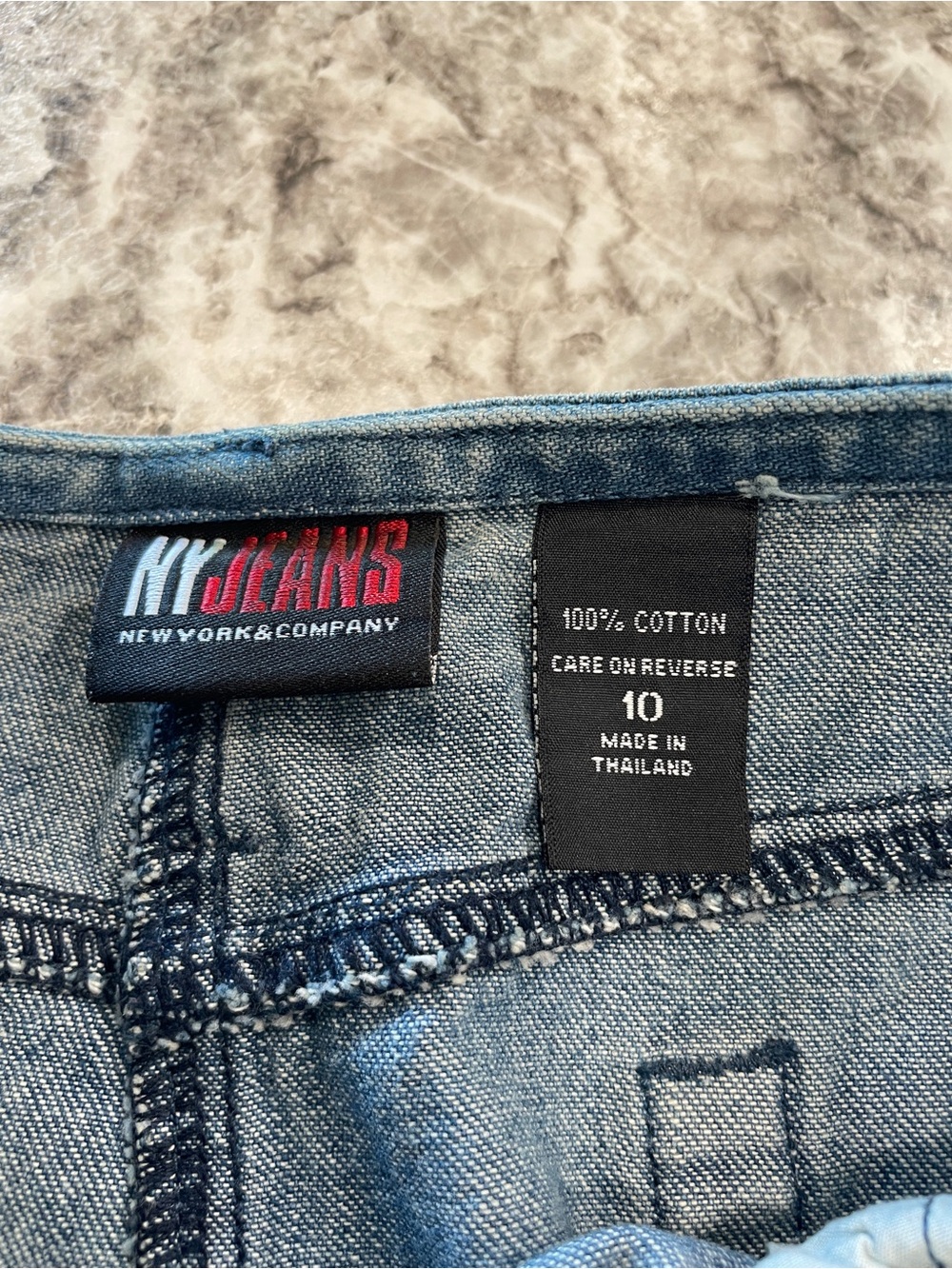 Floral-Embroidered Mid-Wash Denim Skirt Size 10 - NY Jeans - Picture 6 of 8